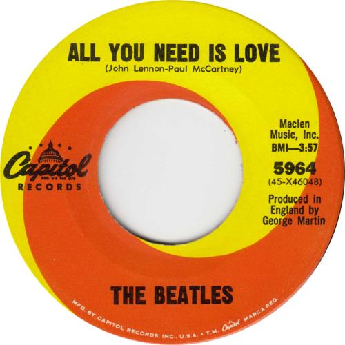 The Beatles All You Need Is Love - 1st - LA US 7